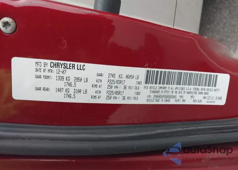 2008 Chrysler Town & Country Touring from USA, damaged, VIN 2A8HR54P68R685001